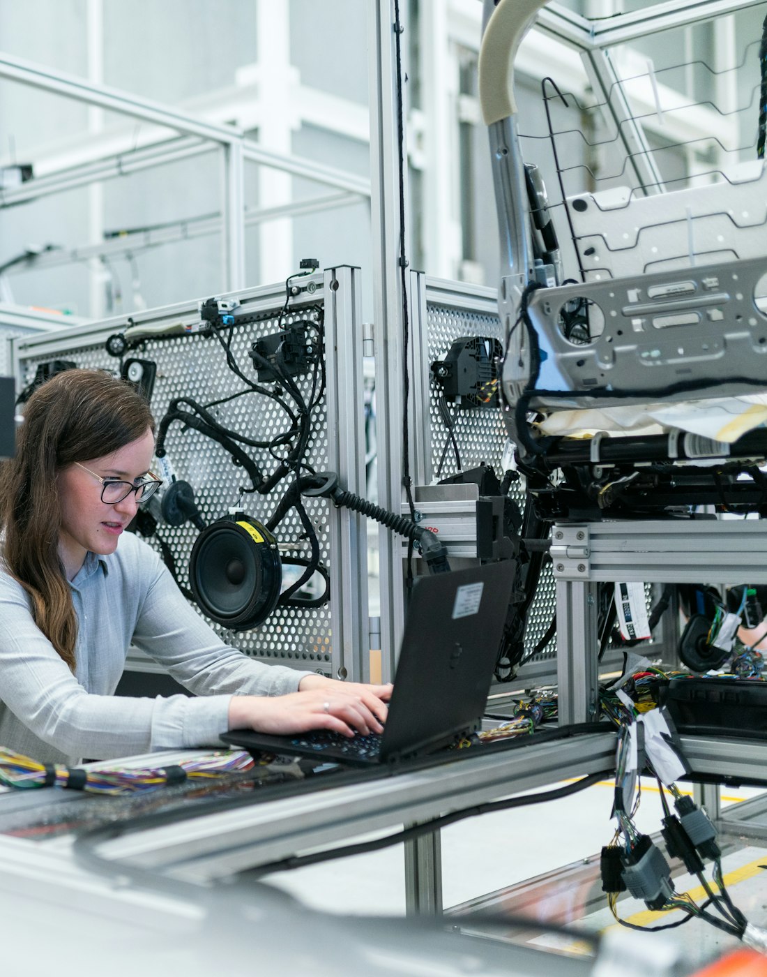 Workers coordinating operations inside a facility
